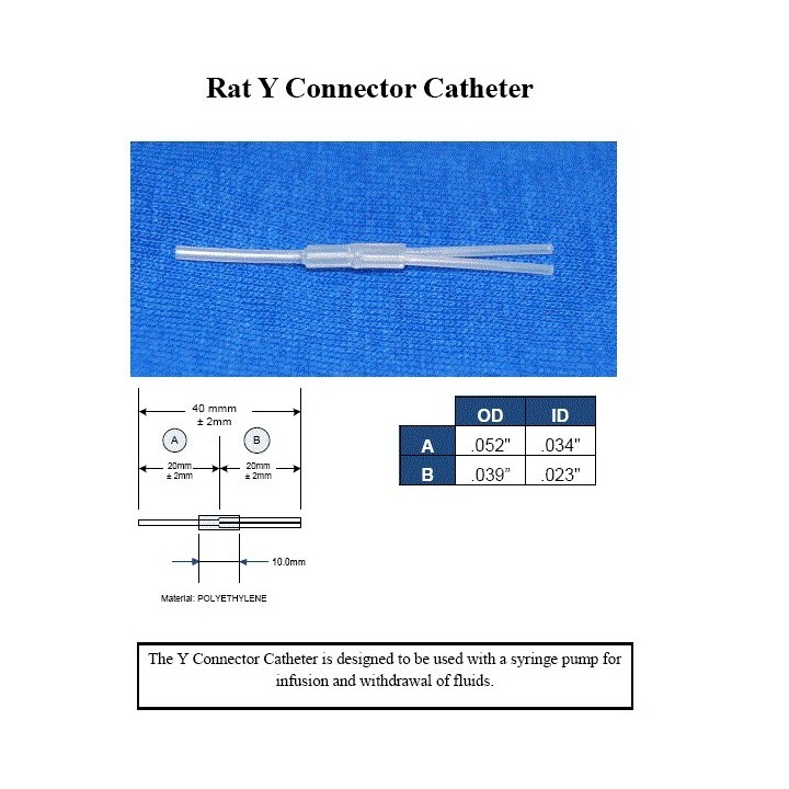 Connecteur à Catheter en Y pour rat (stérile)